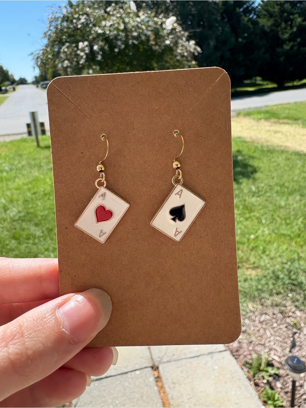 Gold Card Earrings